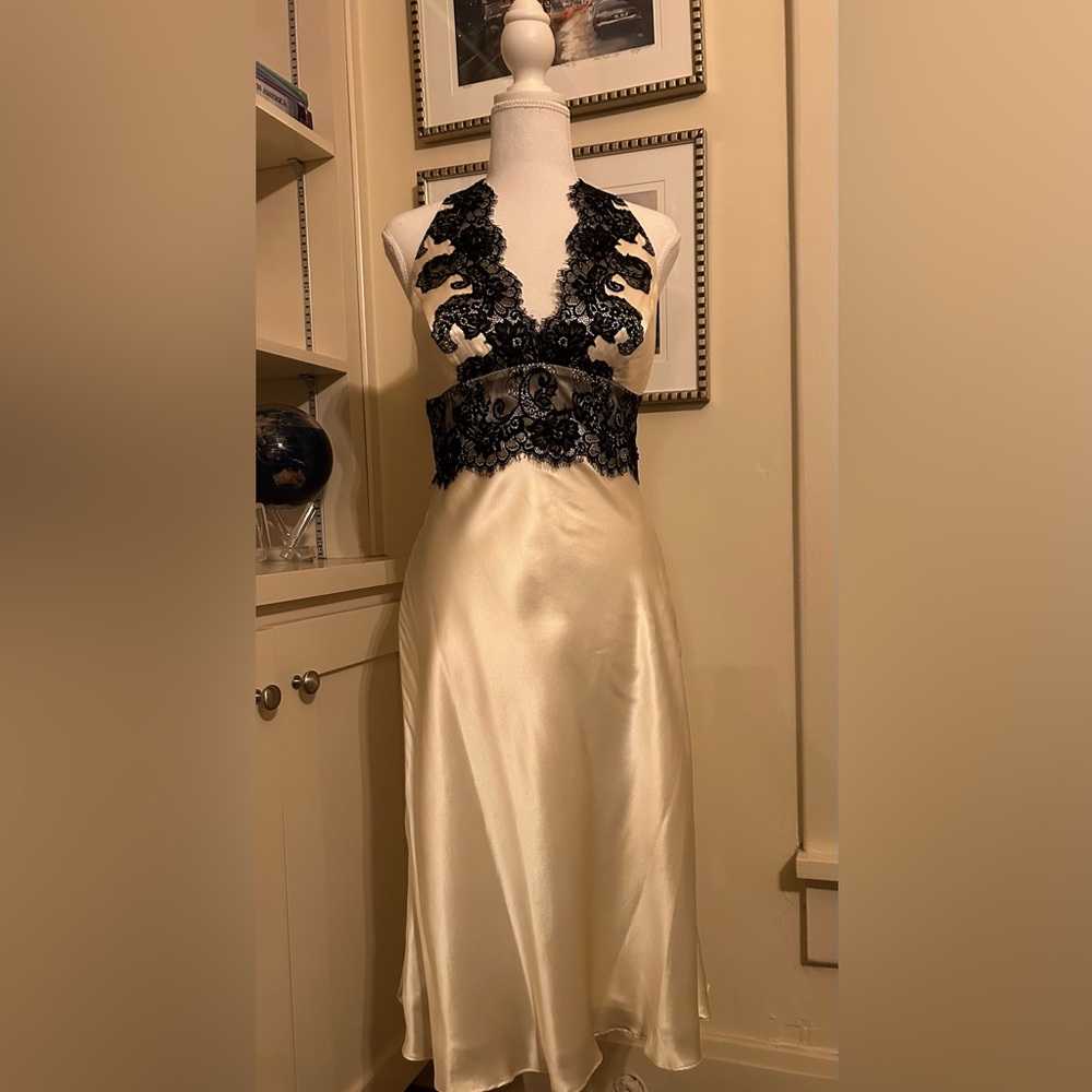 WHBM silk dress with matching shoes. Size 4.